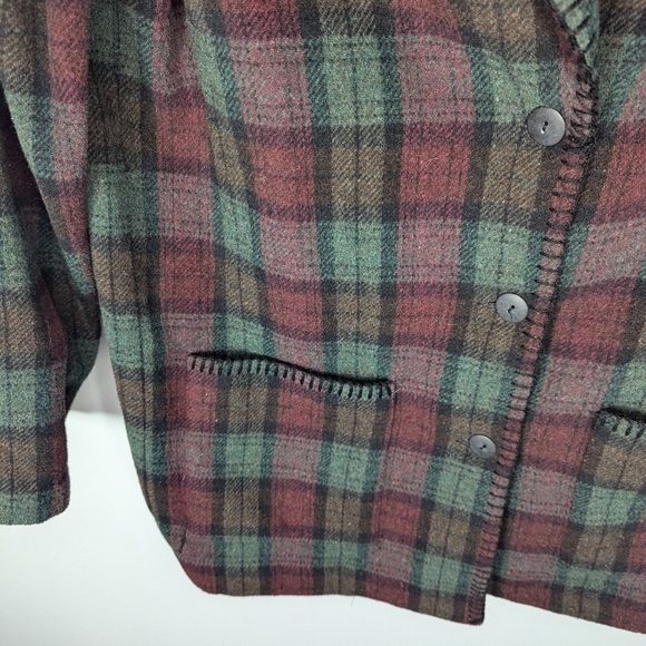 Vintage Arizona Plaid Southwestern Wool Blend barn Jacket coat size men's Medium - Picture 3 of 6